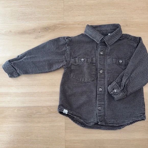 Zara Kids Toddler Boys Flannel Plaid Shirt & Flannel Plaid Pants Set 3T - Picture 6 of 9